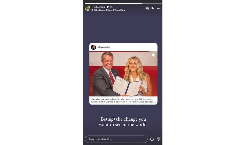 Screenshot of Rebekah Allick's Instagram story | Source: IG/@rebekahallick_